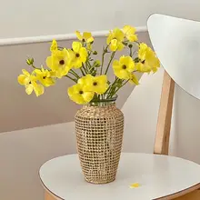 ガラス草編み花瓶【和風・ドライフラワー用・インテリア装飾】
