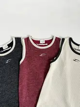 メンズ・レディース用アメリカンカラー刺繍ノースリーブTシャツ【カジュアル・運動用】