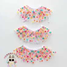 ペット用 バースデーパーティー用ドット柄ネットエプロン【かわいいバンダナ・帽子・撮影用】