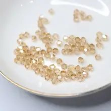 DIY用 菱形尖珠の人工水晶散珠ネックレス【香槟色・ファッションアクセサリー】