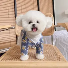 ペット用秋冬プリントニットカーディガン【テディベア・保温・犬・猫用】