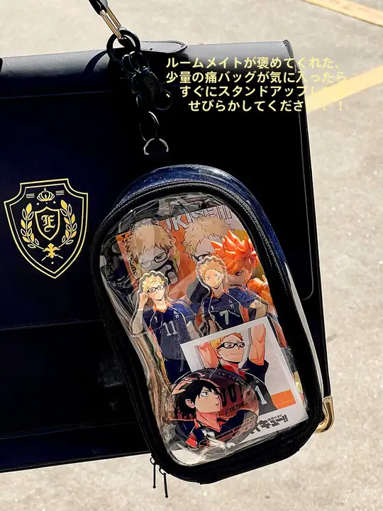 クリアポーチ 痛バッグ アクリルスタンド 缶バッジ フィギュア カプセル グッズ収納 小型 お出かけ