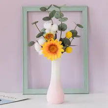 北欧風のグラデーションピンク陶器花瓶【モダンデザイン・インテリア装飾用】