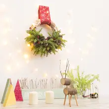 フランス風クリスマス花輪【壁掛け・緑植物装飾】