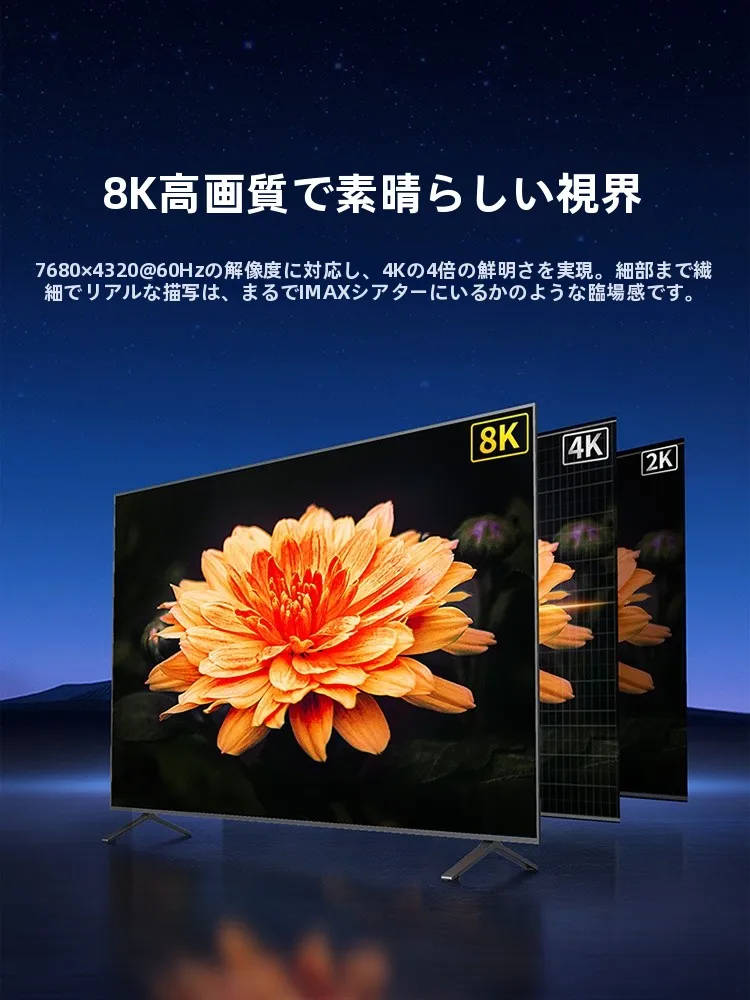 HDMI延長ケーブル8K対応：テレビ用ディスプレイ接続の高解像度実現