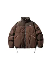 弧形ポケットデザインのダウンジャケット【立ち襟・多色展開・白鹅绒・保温・カジュアル】