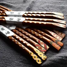 手作りカラフル亀甲模様の箸セット【アイアンウッド・先細デザイン】