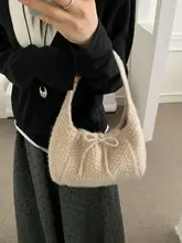 ニットトートバッグ レディース シンプル ルーズ 通勤 着回し おしゃれ 韓流