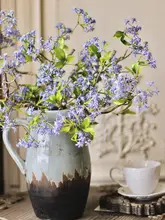 高級造花 ホワイトオーキッドと小花のデザイン【インテリア装飾・リビング・ダイニング用】