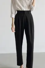 女性用ハイウエストスリムフィットスーツパンツ【通勤・職業・面接向け・九分丈】（セットアップ対応）