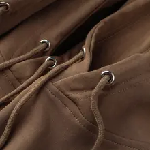 アメリカンレトロフード付きスウェットシャツ【ミルクコーヒー・ゆったりシルエット・秋用】