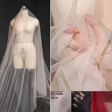 薄杏色ソフトチュール生地【柔らかく肌触りの良い高級ドレス用手作り素材】