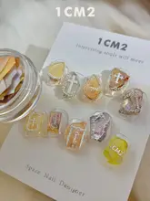 1CM2 オリジナルネイルアート【油彩貝母・カラーシェルスライス・ネイルデコレーション素材】