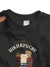 秋冬用 丸首 コットンTシャツ【ホワイト�・カートゥーンプリント・フィット・長袖】