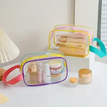 透明PVCトートバッグ【カラフル・ルーズデザイン・化粧ポーチ・学生用】