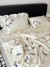 可愛いデザインのベッドリネン【夏用・毛巾刺繍・長綿100%・四点セット】（セットアップ対応）