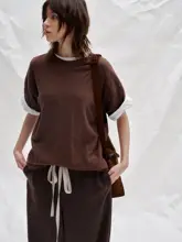 夏用通気性のあるダブルレイヤーコットンTシャツ【極上の柔らかさ・ゆったり・多用途】