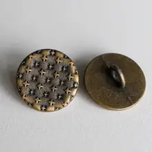 金属製星形ボタン【触感テクスチャ・アンティークブラス】
