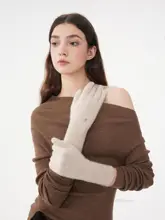 極上の柔らかさの100%カシミヤ手袋【冬用・レディース・無地・ニット】