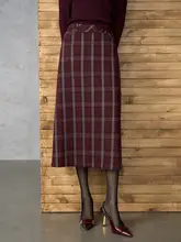 レディース チェック柄 ロングスカート【スタイリッシュ・秋冬用・膝上】