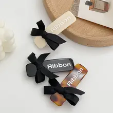 ヘアクリップ バネクリップ 蝶結び べっ甲柄 ミニ 髪量少なめ ハーフアップ 韓国製「ribbon」