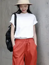 シンプルなハイネックTシャツ【カジュアル・フィット・コットン・夏用】