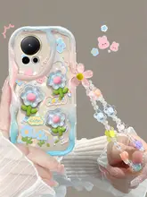 Huawei Nova13用スマホケース【フルカバー・衝撃吸収・滑り止め・水滴デザイン・立体フラワー】
