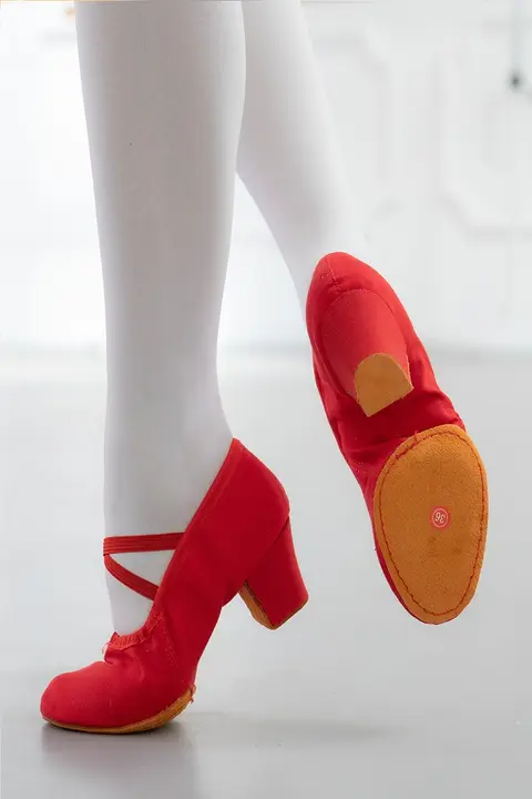 肌色のハイヒールダンスシューズ【ソフトソール・練習用・教師用・クラシックダンス専用】