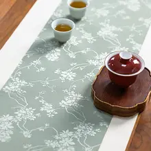 中式禅風の防水テーブルクロス【シンプルな布製・ティーテーブル用】
