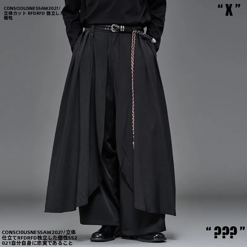 新中式デザインの広がりのあるワイドパンツ：カジュアルスタイルで秋の日常を支える