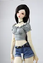 BJDドール用トップス【三分袖・シワ加工・甘辛スタイル】