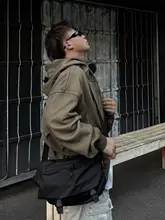 大容量斜め掛けバッグ【ユニセックス・カジュアル・工装デザイン・自転車用】