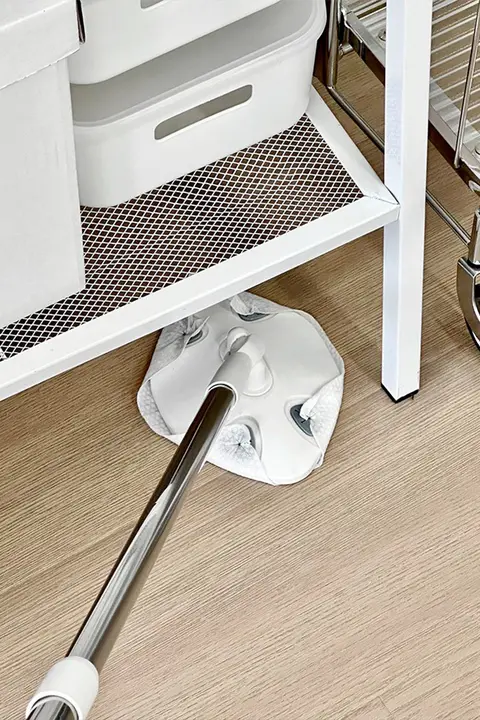 使い捨て浴室用ウェットシート付きフラットモップ【洗浄不要・衛生的・家庭用】