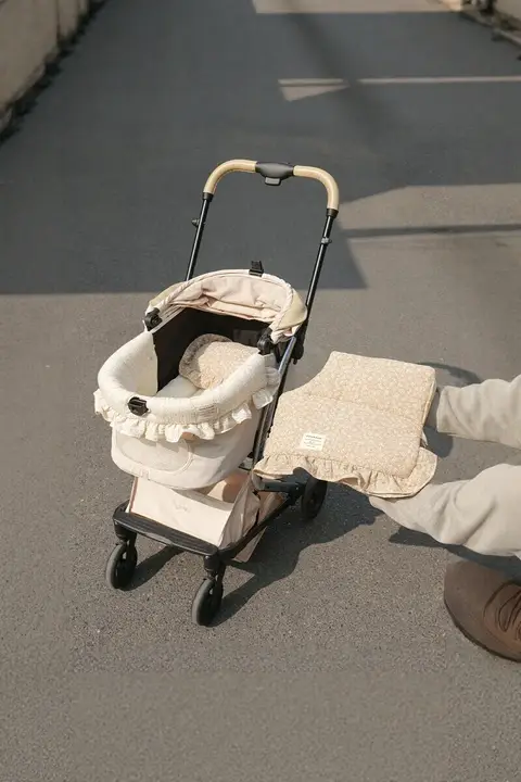 ペット用カートのエッジマット【穴あけ不要・防汚・夏用・極上の柔らかさ・枕つき】（セットアップ対応）