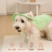 ペット用夏季ファッション漁師帽【日よけ・耳露出対応・涼感素材】