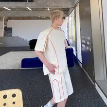 セットアップ 2点セット メンズ 半袖Tシャツ ハーフパンツ ストリート カジュアル 上品 ルーズ 夏