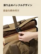 キャンプ用品 薪袋 ポータブル 多用途 大容量 キャンバス 収納バッグ