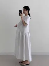 夏用ゆったりシンプルドレス【ラウンドネック・パフスリーブ・ティアードデザイン】