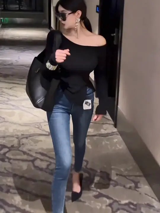 ヴィンテージブルージーンズ【女性用・ハイウエスト・スリムフィット・ペンシルパンツ】