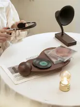 ブラックウォールナット製レコード収納ラック【デスク用・CDディスプレイ・多用途】