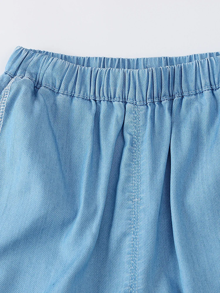 男の子用デニムパンツ：夏用抗菌UVカットで快適な日常着用を実現