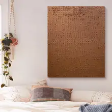 抽象的な侘寂風の手描き油絵【立体感のあるシンプルなリビング装飾画・大きな玄関用】