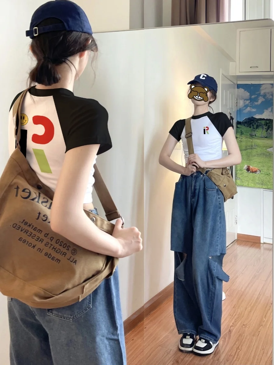 春コーデの基本：アメリカンビンテージ風ラグラン袖Tシャツの色とスタイル