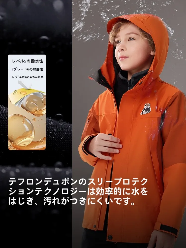 Camel子供用三合一アウトドアジャケット：気温20度の秋に最適な保温・防水性能を実証