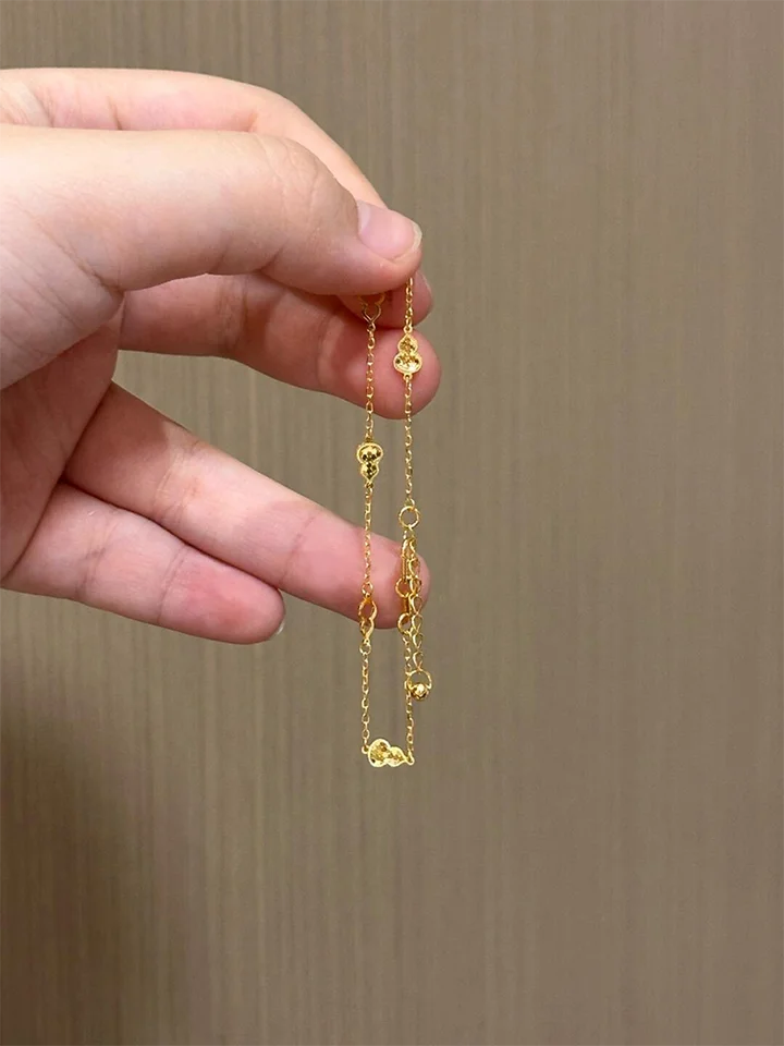 S925純銀製 フラワーハイビスデザインブレスレット【レトロスタイル・華やか】