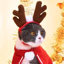 猫用クリスマス帽子とスカーフ【新年用・おもしろデザイン・コスチューム】