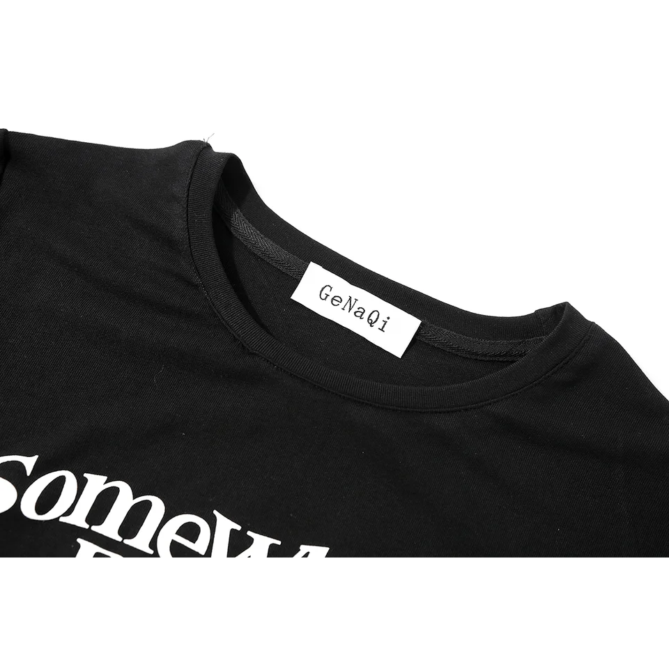 夏用文字プリント半袖Tシャツとストライプデザインのリボン付きスカート（セットアップ対応）