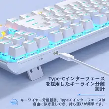 メカニカルキーボード F3087 有線 テンキーレス 青軸 赤軸 茶軸 ゲーミング オフィス ノートPC対応