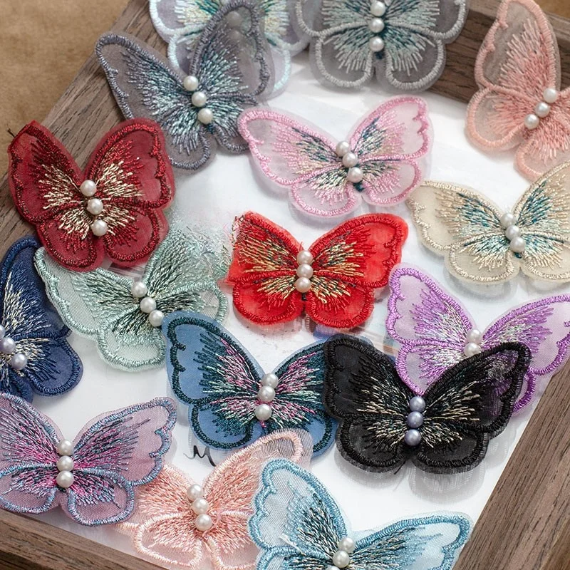 立体刺繍バタフライ生地パッチ：ハンドメイド注意書き印刷の実用性と適用シーン