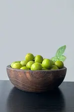 木製の小さな果物皿【和モダン・丸形・ヴィンテージ風】